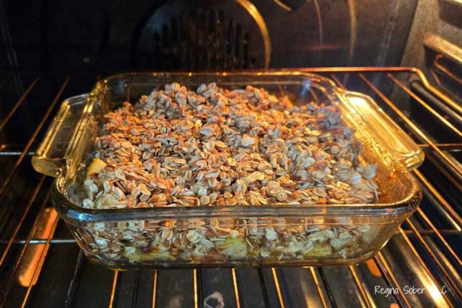 baking the crisp in the oven