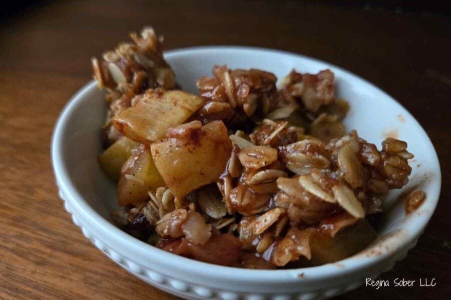 zucchini crisp in a bowl